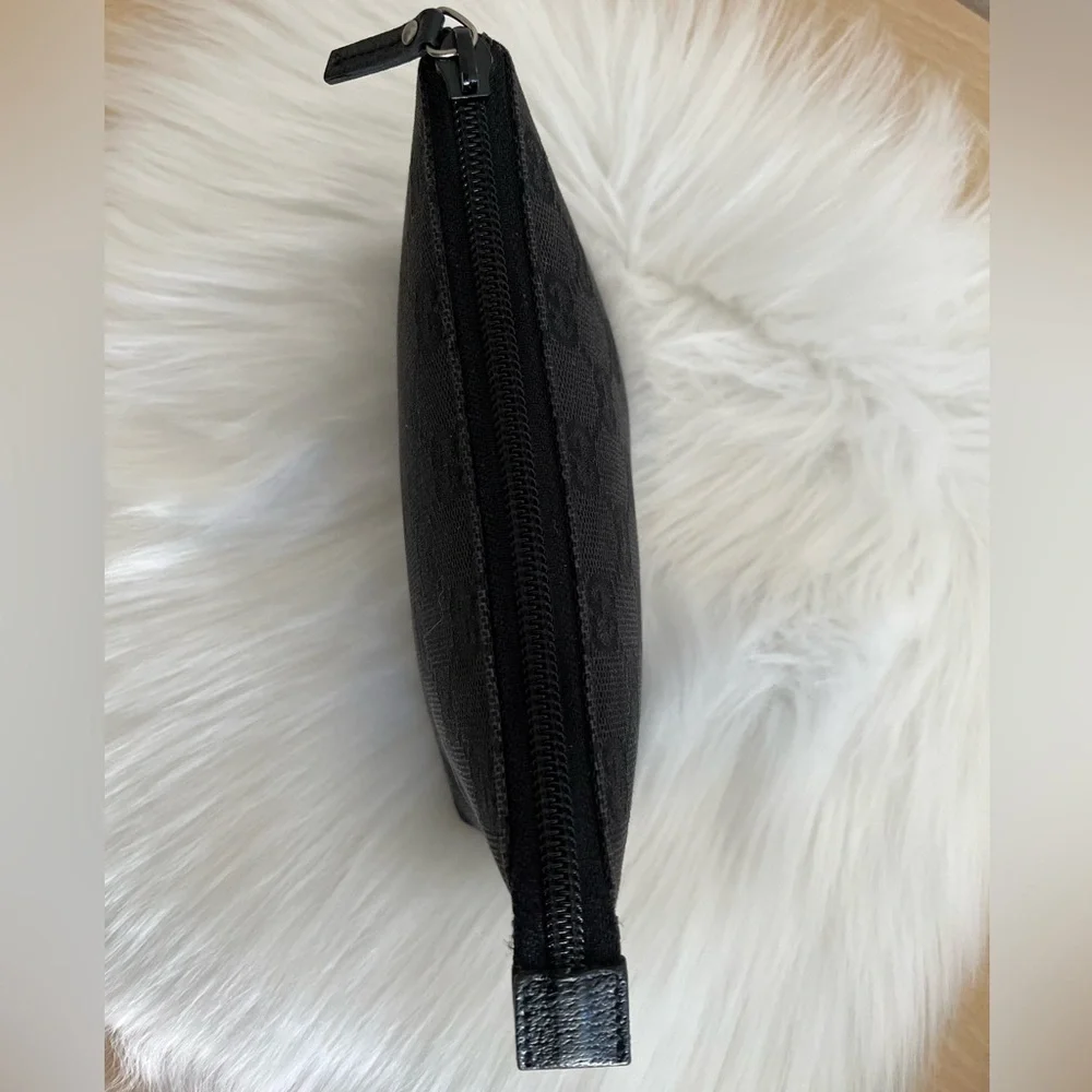 Gucci GG Black Monogram Cosmetic Pouch Italy